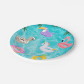 Fun Summer Pool Party Pappteller (Schrägansicht)