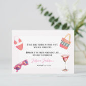 Fun Summer Pool Party Wasserfarbe Süß 16 Begleitkarte (Stehend Vorderseite)