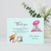 Fun Summer Pool Party Wasserfarbe Süß 16 Dankeskarte (Stehend Vorderseite)