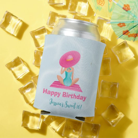 Fun Summer Pool Party Wasserfarbe Süß 16 Dosenkühler (In Situ Sommer)