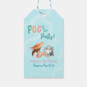 Fun Summer Pool Party Wasserfarbe Süß 16 Geschenkanhänger (Rückseite)