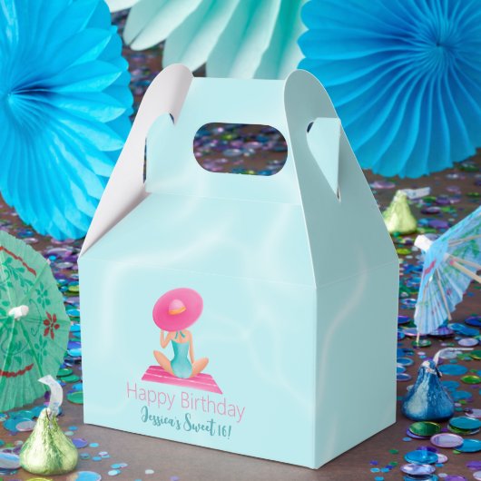 Fun Summer Pool Party Wasserfarbe Süß 16 Geschenkschachtel (Party)