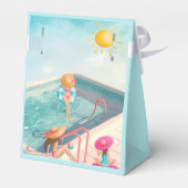 Fun Summer Pool Party Wasserfarbe Süß 16 Geschenkschachtel (Rückseite)