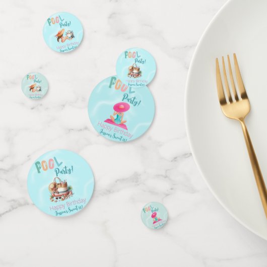 Fun Summer Pool Party Wasserfarbe Süß 16 Konfetti (Gruppe)