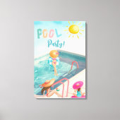 Fun Summer Pool Party Wasserfarbe Süß 16 Leinwanddruck (Vorderseite)
