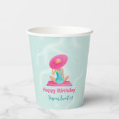 Fun Summer Pool Party Wasserfarbe Süß 16 Pappbecher (Rückseite)