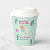 Fun Summer Pool Party Wasserfarbe Süß 16 Pappbecher (Vorderseite)