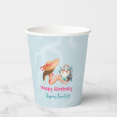 Fun Summer Pool Party Wasserfarbe Süß 16 Pappbecher (Vorderseite)