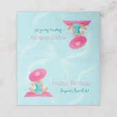 Fun Summer Pool Party Wasserfarbe Süß 16 Platzkarte (Außenseite Aufgefaltet)