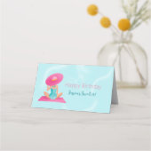 Fun Summer Pool Party Wasserfarbe Süß 16 Platzkarte (Rückseite)