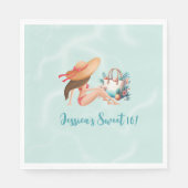 Fun Summer Pool Party Wasserfarbe Süß 16 Serviette (Vorderseite)