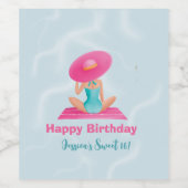 Fun Summer Pool Party Wasserfarbe Süß 16 Weinetikett (Einzelnes Label)