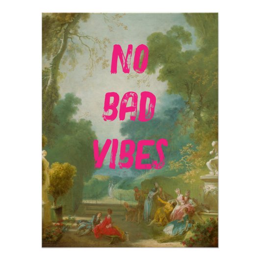 Fun Summer Pop Art No Bad Vibes Text Poster (Vorderseite)