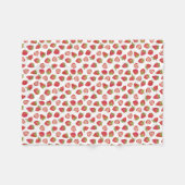 Fun Summer Strawberry Muster Fleecedecke (Vorderseite (Horizontal))