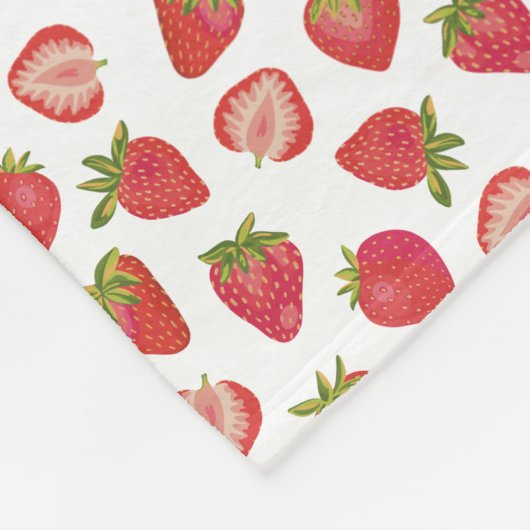 Fun Summer Strawberry Muster Fleecedecke (Ecke)