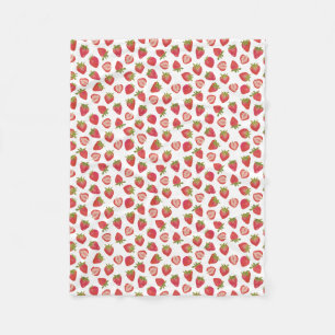Fun Summer Strawberry Muster Fleecedecke