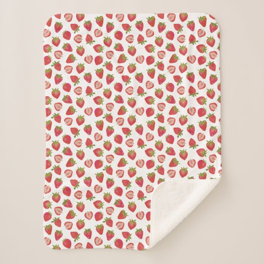 Fun Summer Strawberry Muster Sherpadecke (Vorderseite)