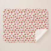 Fun Summer Strawberry Muster Sherpadecke (Vorderseite (Horizontal))