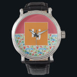 Fun Summer Stylish Monogram Armbanduhr<br><div class="desc">Farbenfrohe sommerliche Wasserfarben gemischt mit kühnen Farbblockern und Ihrem Monogramm. Farbtöne, um ein wenig Beifall zu geben. Feiern Sie die Lebensfreude des Sommers mit einer faszinierenden Farbpalette. Diese lebhaften und bezaubernden Farbtöne harmonieren harmonisch und erinnern an den fröhlichen Geist der Saison und schaffen ein visuell atemberaubendes Ambiente. Diese Monogramm-Kollektion strahlt...</div>