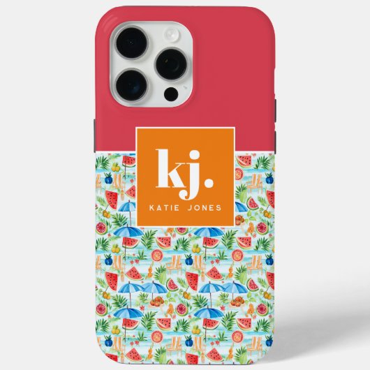 Fun Summer Stylish Monogram Case-Mate iPhone Hülle (Rückseite)