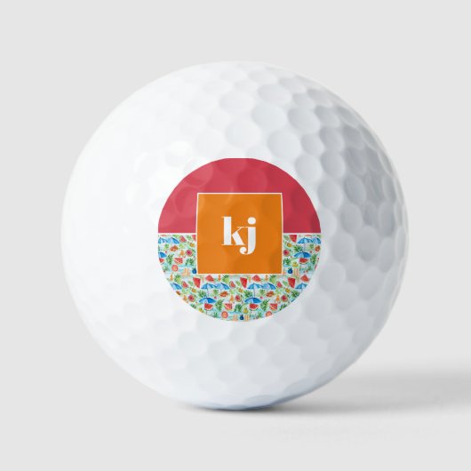 Fun Summer Stylish Monogram Golfball (Vorderseite)