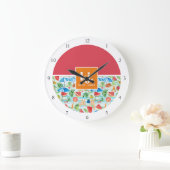 Fun Summer Stylish Monogram Große Wanduhr (Zuhause)
