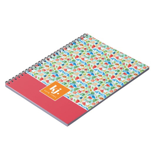 Fun Summer Stylish Monogram Notebook Notizblock (Linke Seite)