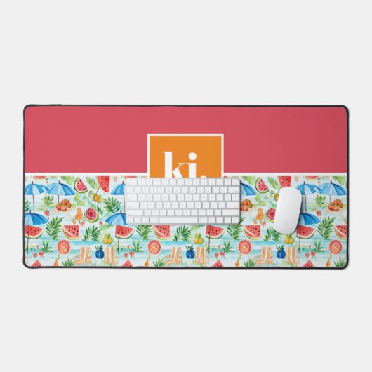 Fun Summer Stylish Monogram Schreibtischunterlage (Tastatur & Maus)