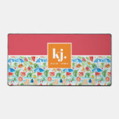 Fun Summer Stylish Monogram Schreibtischunterlage (Vorderseite)