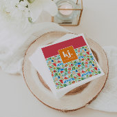 Fun Summer Stylish Monogram Serviette