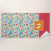 Fun Summer Stylish Monogram Strandtuch (Vorderseite)