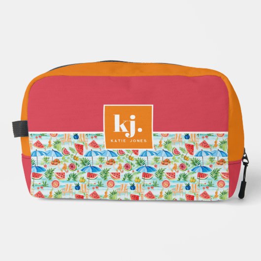 Fun Summer Stylish Monogram Waschbeutel (Vorderseite)