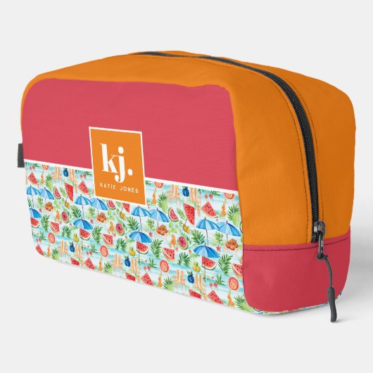 Fun Summer Stylish Monogram Waschbeutel (Rechte Ecke)