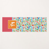 Fun Summer Stylish Monogram Yogamatte (Vorderseite (Horizontal))