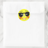 Fun Summer Sun Gesicht personalisiert Runder Aufkleber (Tasche)