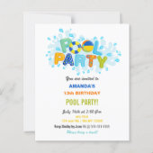 Fun Summer Swimming Pool Party Birthday  (Vorderseite)