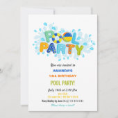 Fun Summer Swimming Pool Party Birthday Einladung (Vorderseite)