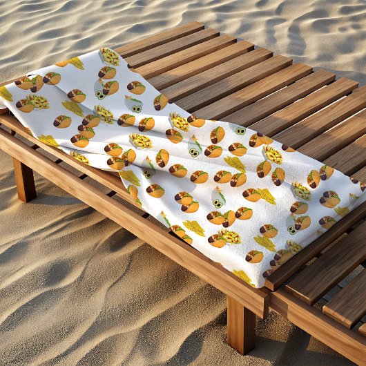 Fun Summer Taco Print Muster mexikanisches Essen Strandtuch