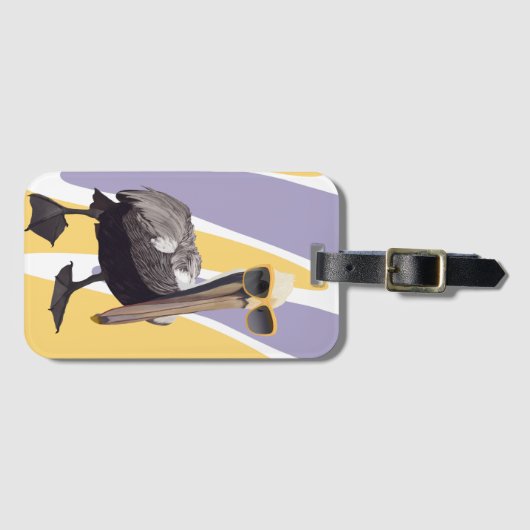 Fun Summer Vibes Pelican Bird Gepäckanhänger (Vorderseite (Horizontal))