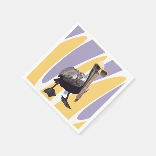 Fun Summer Vibes Pelican Bird Serviette (Ecke)