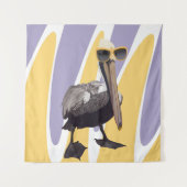 Fun Summer Vibes Pelican Bird Wandteppich (Vorderseite)