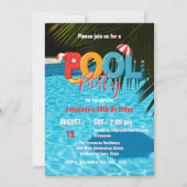 Fun Summer Vibes Vibranly Tropical Pool Party Einladung (Vorderseite)