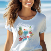 Fun Summer Vibes Wasserfarben Cocktails Frauen T-Shirt