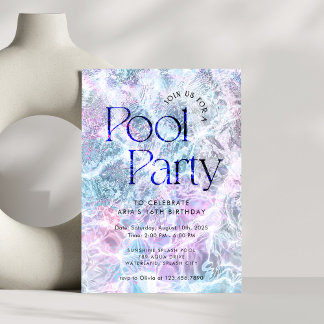 Fun Summer Water Pool Party Geburtstag Einladung