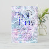 Fun Summer Water Pool Party Geburtstag Einladung (Stehend Vorderseite)