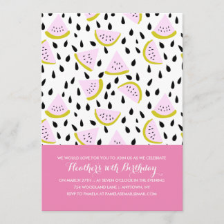 Fun Summer Watermelon Custom Colors Geburtstagspar Einladung