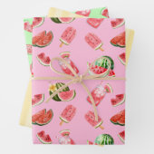 Fun Summer Watermelon Drinks und Popsicles Geschenkpapier Set (Beispiel)