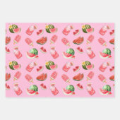 Fun Summer Watermelon Drinks und Popsicles Geschenkpapier Set (Vorderseite)