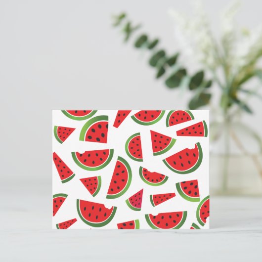 Fun Summer Watermelon Obstkarte Postkarte (Stehend Vorderseite)