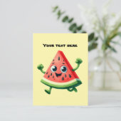 Fun Summertime individuell anpassbare Wassermelone Postkarte (Stehend Vorderseite)